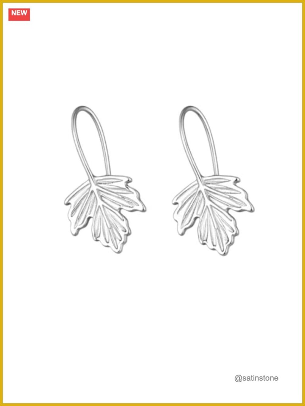 18K Gold Plated Maple Leaf Drop Earrings Women Nature Dangle